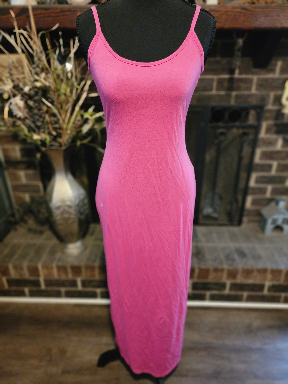 Women's Pink Tank Maxi Dress